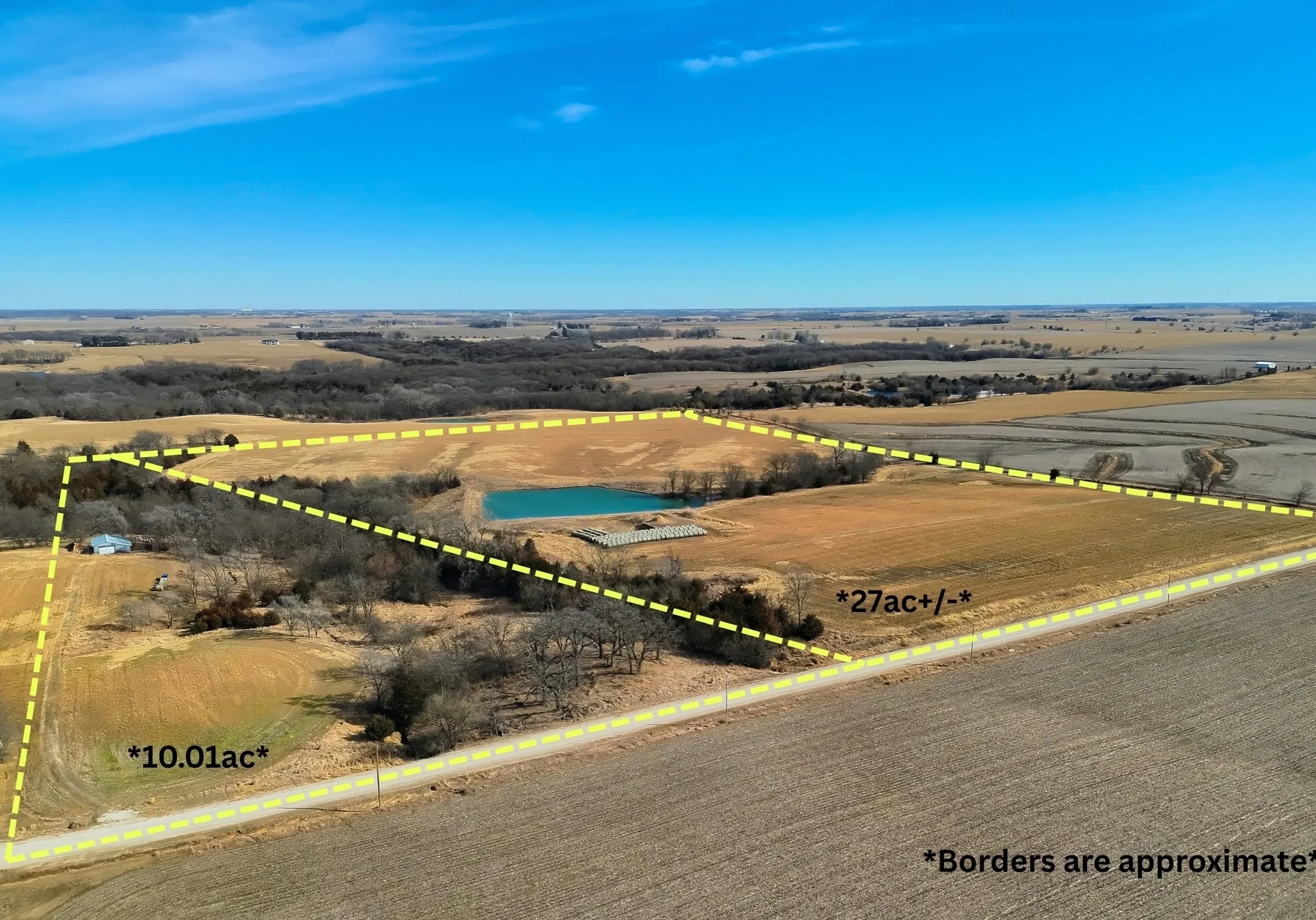 Farmland with approximate borders marked